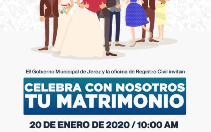 Gobierno Municipal y la oficina de Registro Civil invitan a la campaña de Matrimonios Colectivos